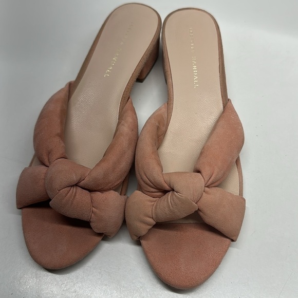 Loeffler Randall Elsie Suede Knot Slide Open Toe Sandal Shoes Pink Size 9.5 - Picture 5 of 9